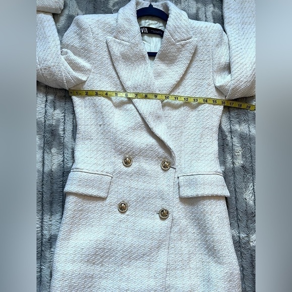 Zara Textured Double-Breasted Blazer Size XS - Picture 10 of 11